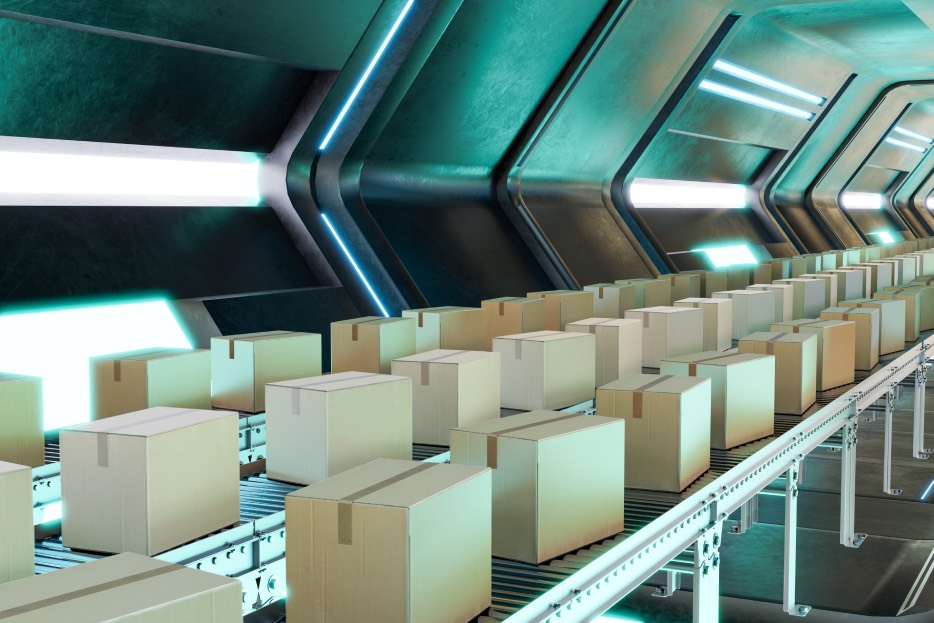 producción industrial de cajas de cartón